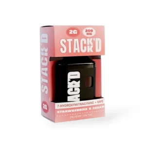 Stack'd 7- Hydroxymitragynine Vape 200mg Strawberries & Cream 2g